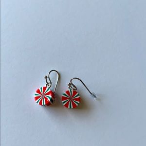 Red and Green Peppermint Dangle Earrings